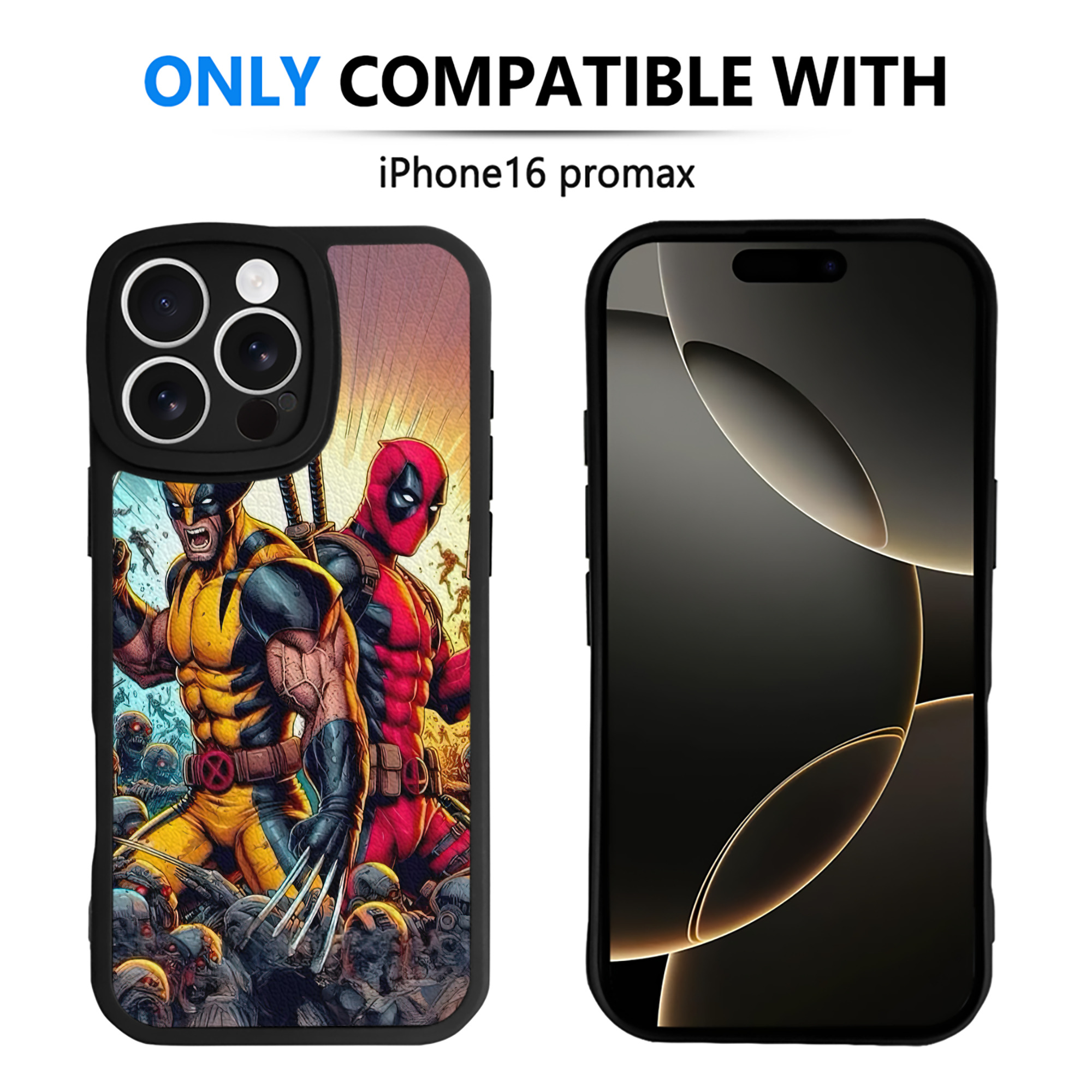 （画像用） Deadpool デッドプール 【iPhone 16シリーズ対応】シリコンスマホケース（レザー調） 材質：シリコン